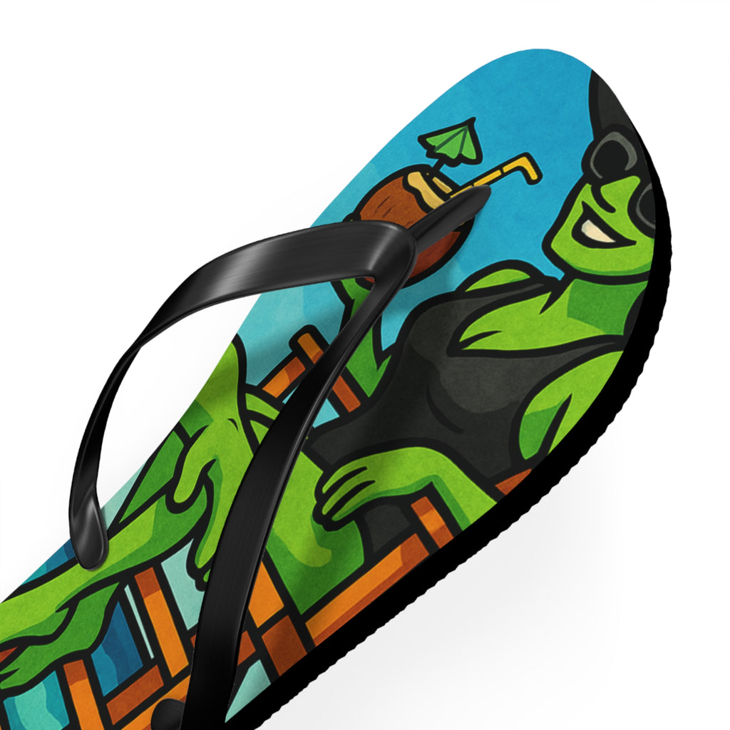 Fun Monster-Themed Flip Flops - Vibrant Summerween Sandals