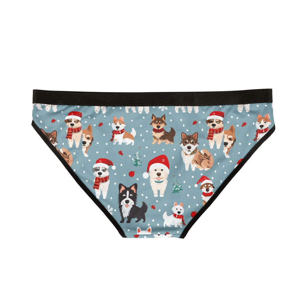 Christmas Dogs Pattern Women's Bikini Briefs — Cute Holiday Puppy Print Underwear