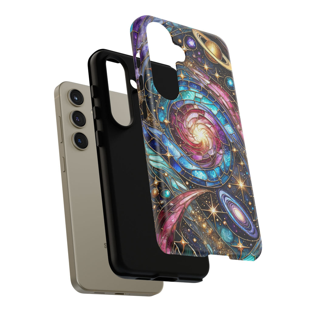 Stained Glass Celestial Android Phone Case – 3D Galaxy Full-Wrap Protective Cover with TPU Liner