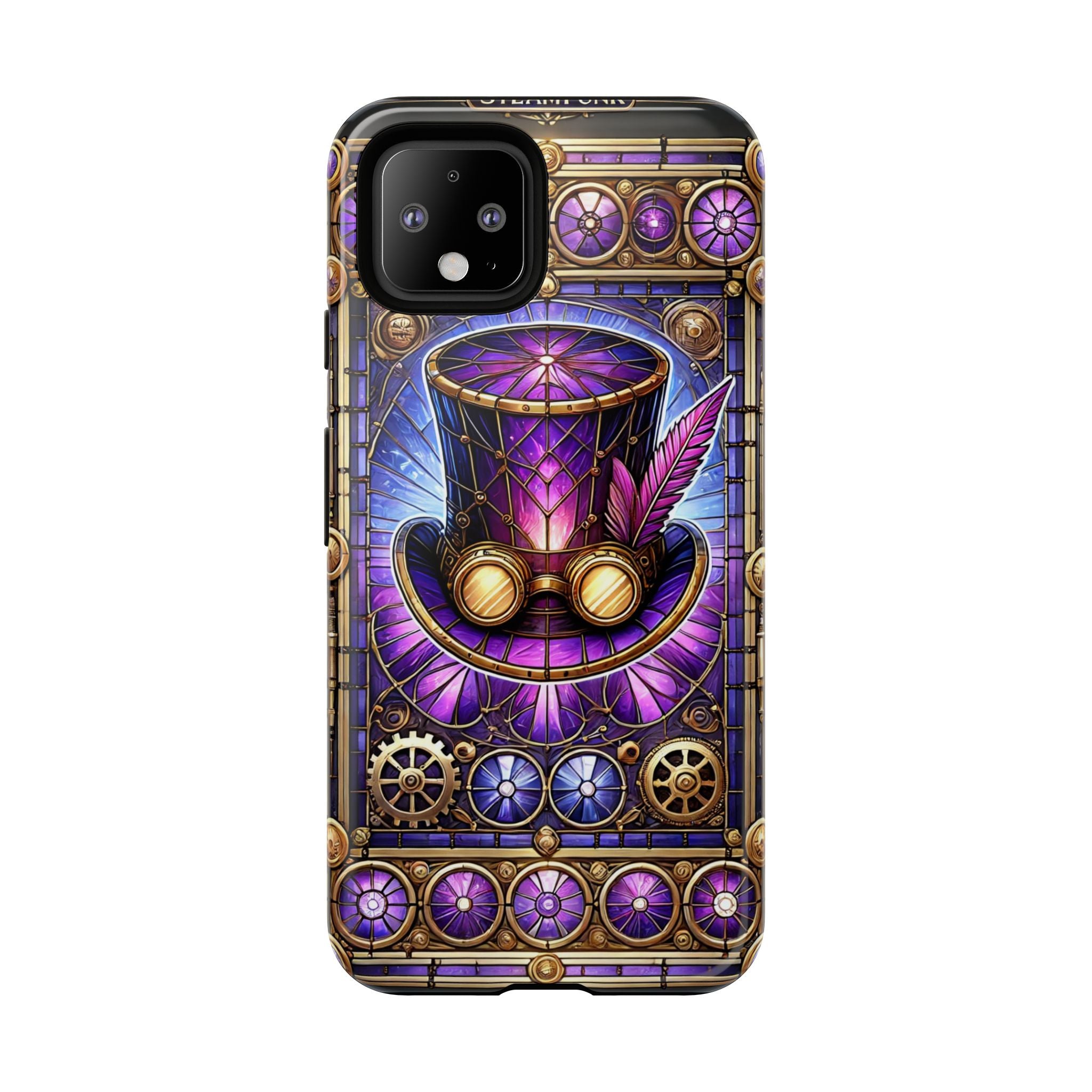 Stained Glass Steampunk Android Phone Case – 3D Full-Wrap Protective Cover with TPU Liner