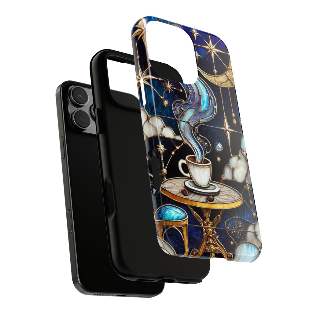 Celestial Stained Glass Coffee iPhone Case – Shockproof 3D Wrap