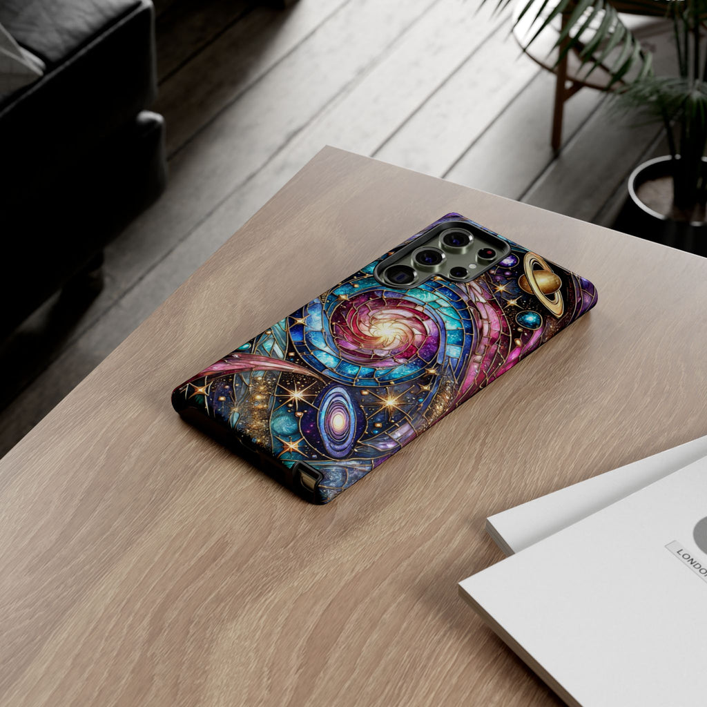Stained Glass Celestial Android Phone Case – 3D Galaxy Full-Wrap Protective Cover with TPU Liner