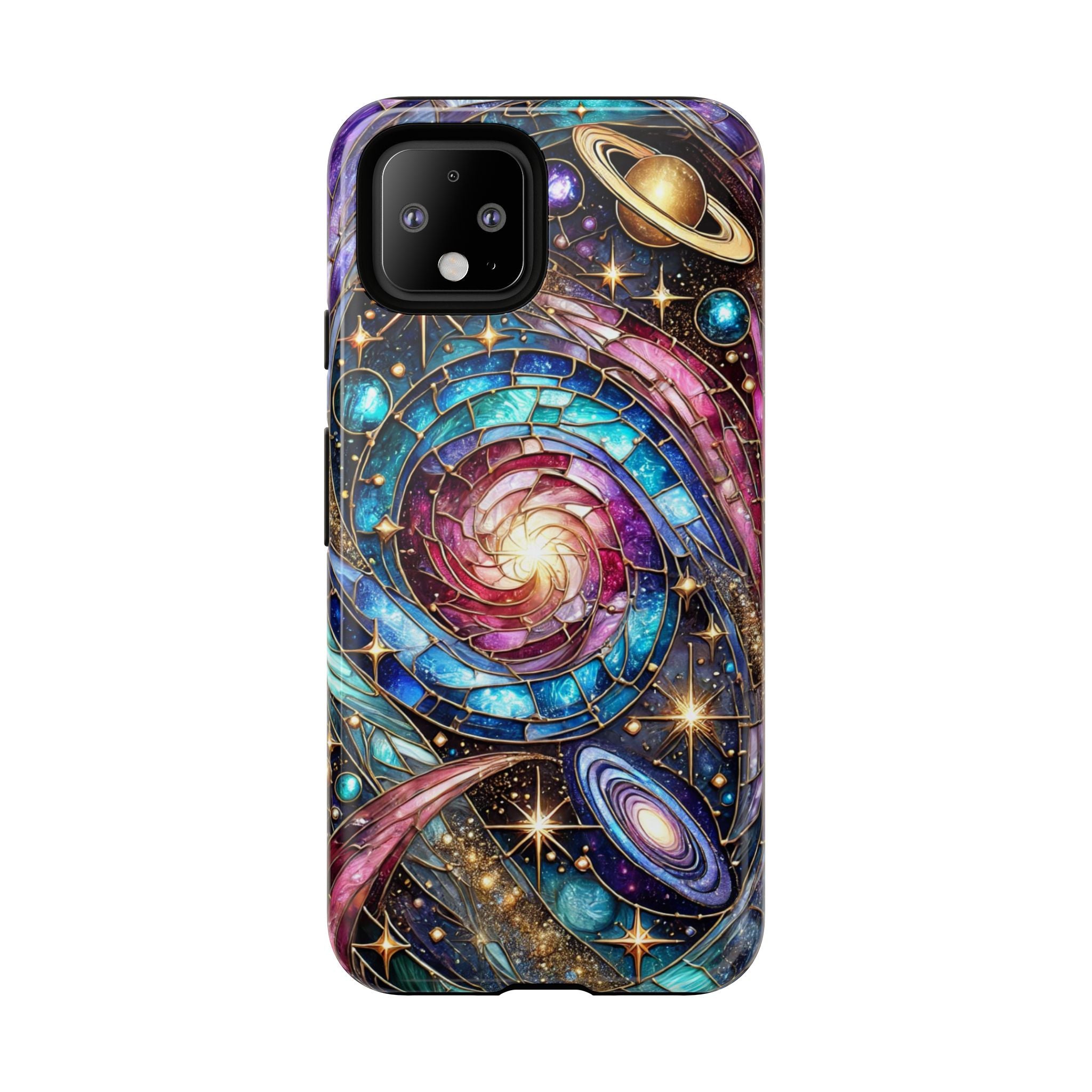 Stained Glass Celestial Android Phone Case – 3D Galaxy Full-Wrap Protective Cover with TPU Liner