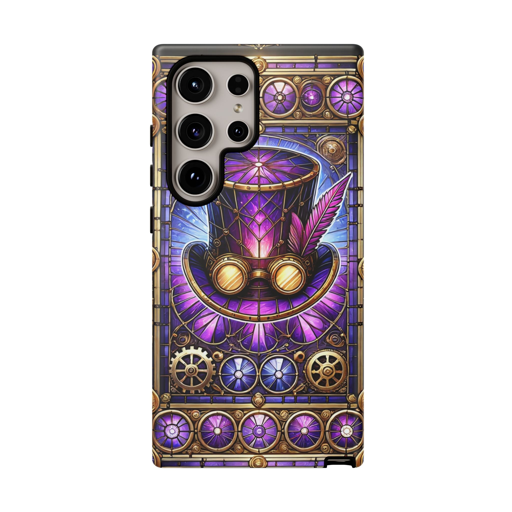 Stained Glass Steampunk Android Phone Case – 3D Full-Wrap Protective Cover with TPU Liner