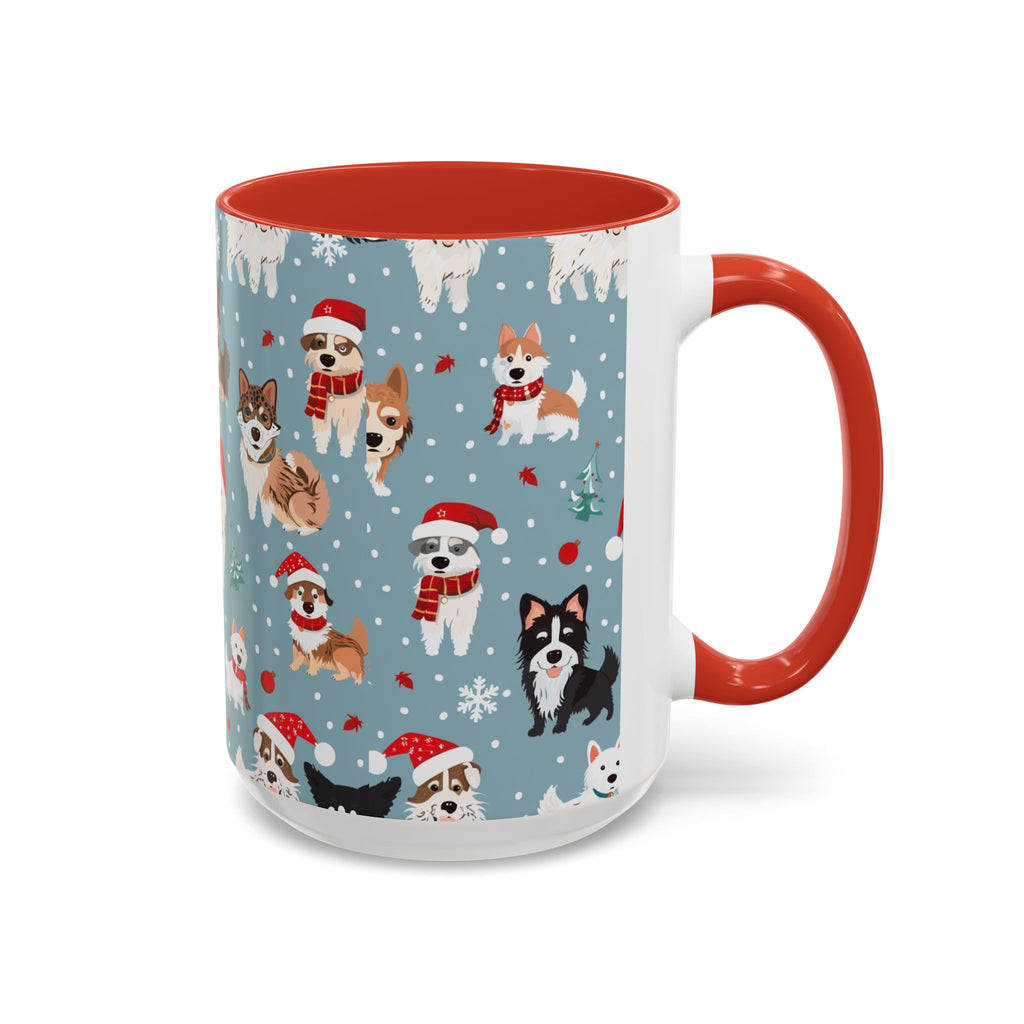 Corgi Holiday Coffee Mug – Cute Santa Dog Pattern Accent Mug (11/15oz)