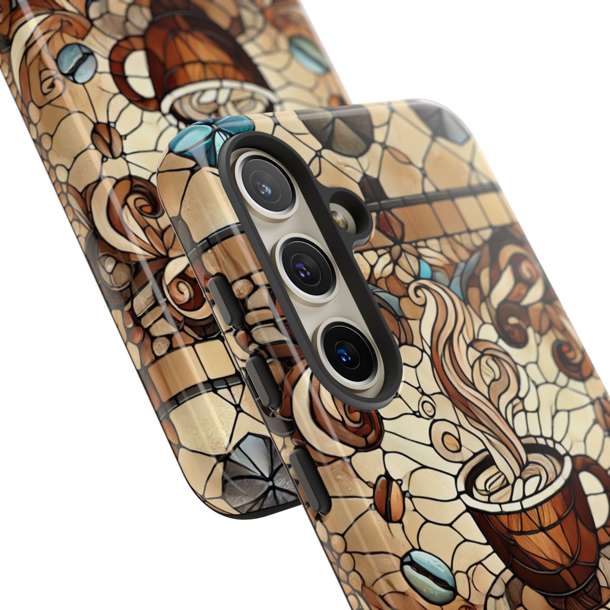 Stained Glass Coffee Android Phone Case – Shockproof TPU, 3D Wrap