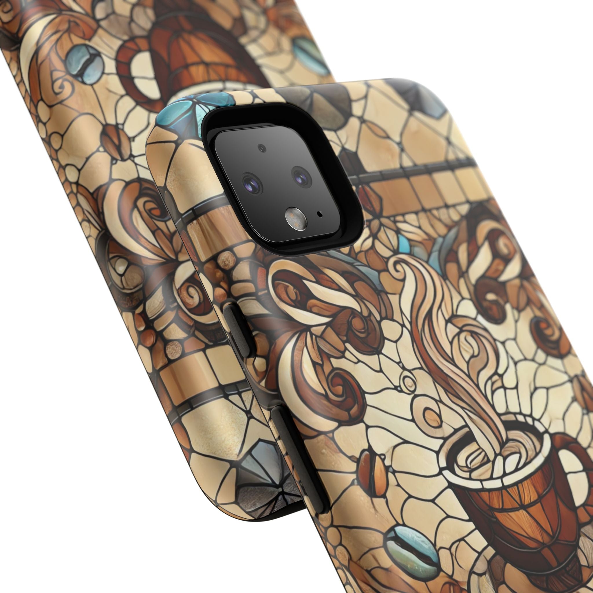 Stained Glass Coffee Android Phone Case – Shockproof TPU, 3D Wrap