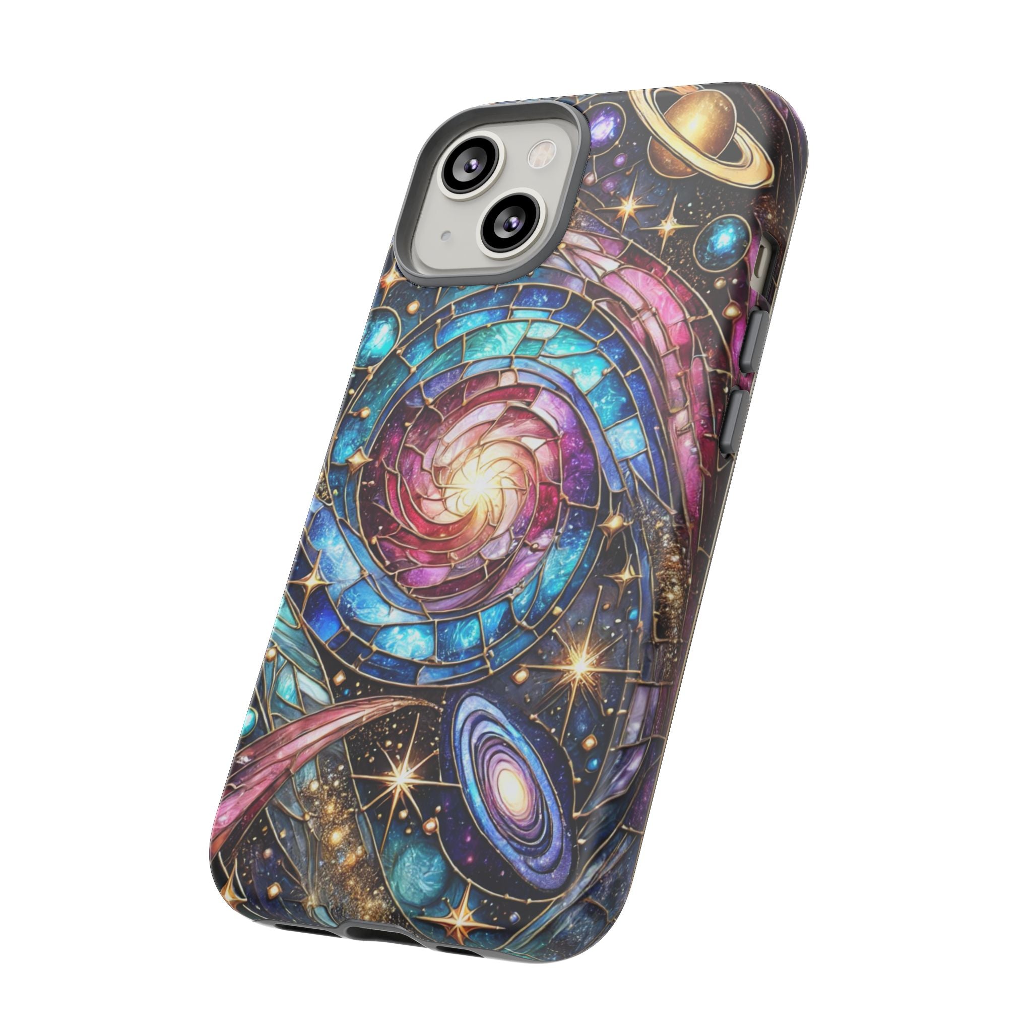 Stained Glass Celestial iPhone Case – Galaxy 3D Full-Wrap Protective Phone Cover