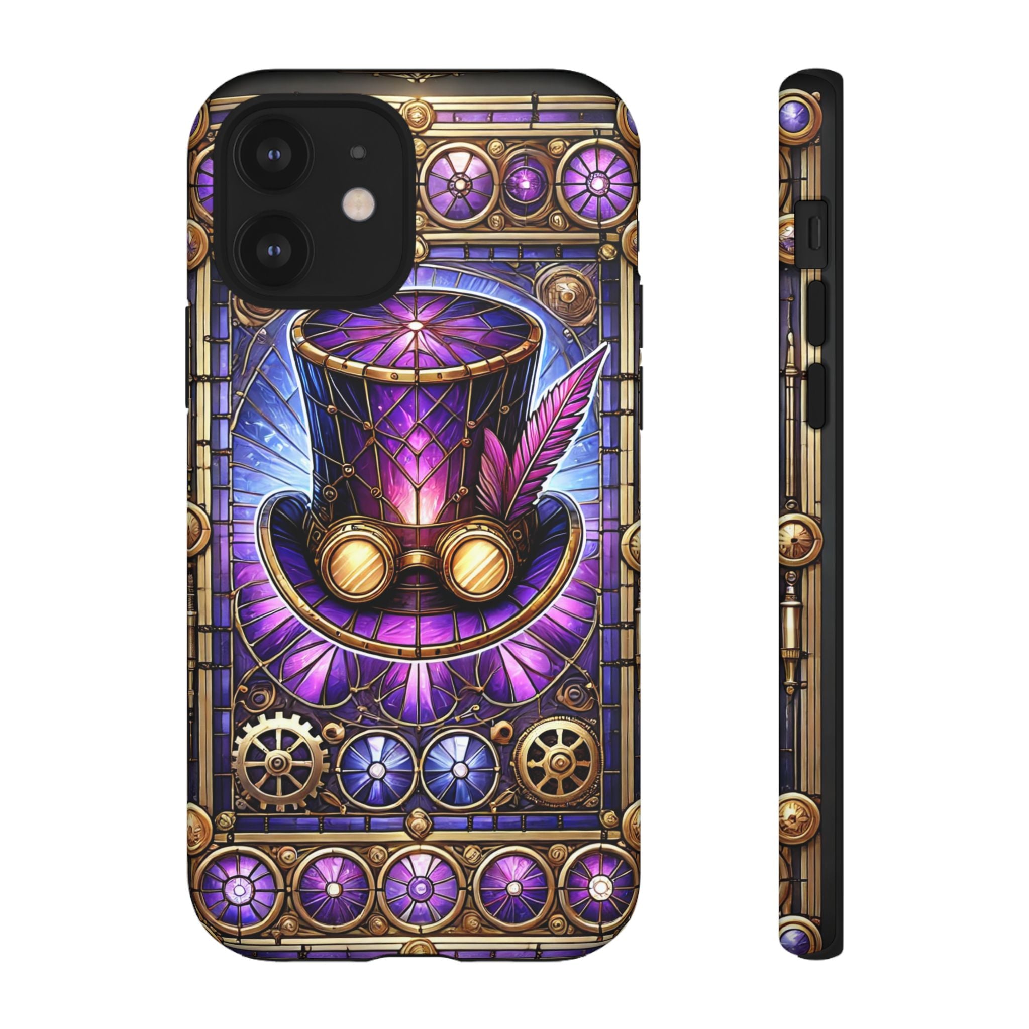 Stained Glass Steampunk iPhone Case – 3D Full-Wrap Protective Phone Cover With TPU Liner
