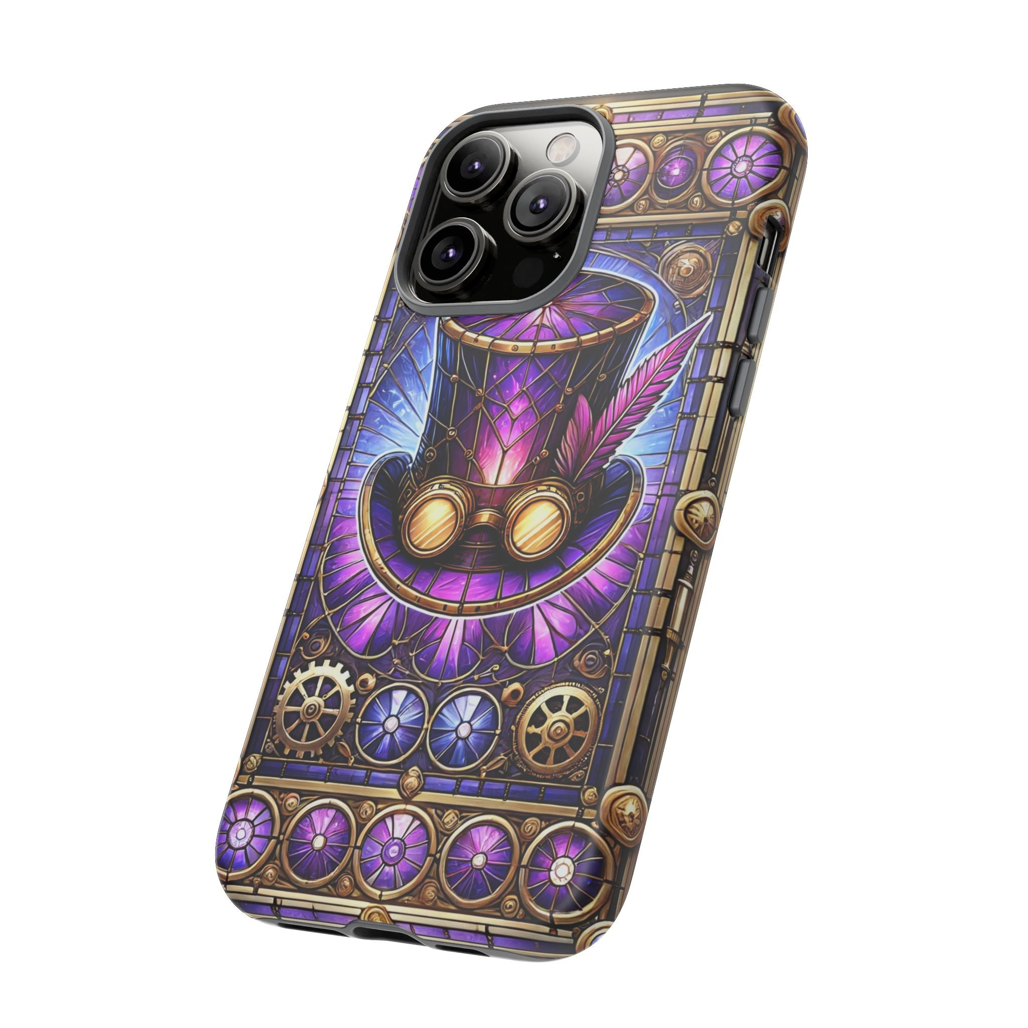 Stained Glass Steampunk iPhone Case – 3D Full-Wrap Protective Phone Cover With TPU Liner