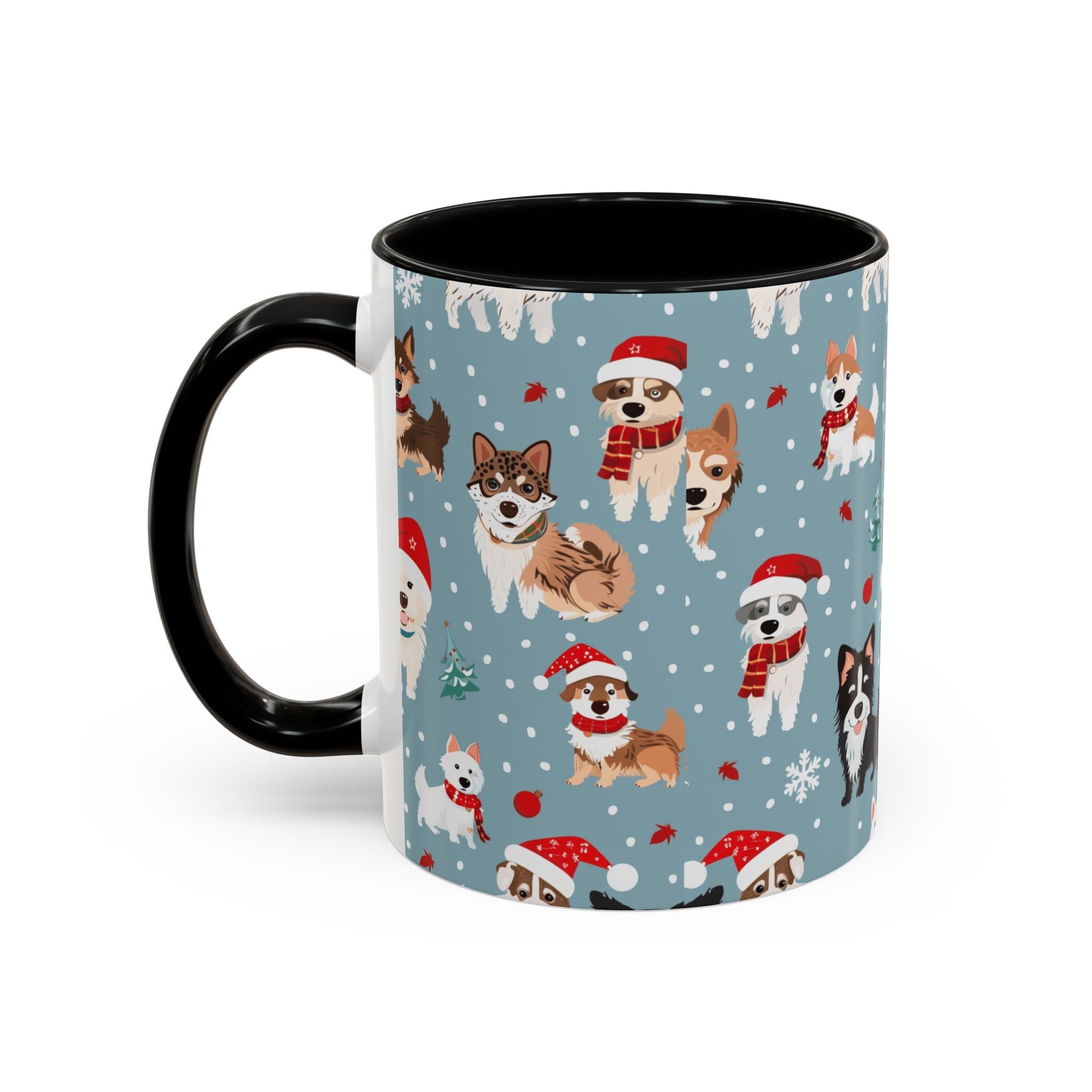Corgi Holiday Coffee Mug – Cute Santa Dog Pattern Accent Mug (11/15oz)