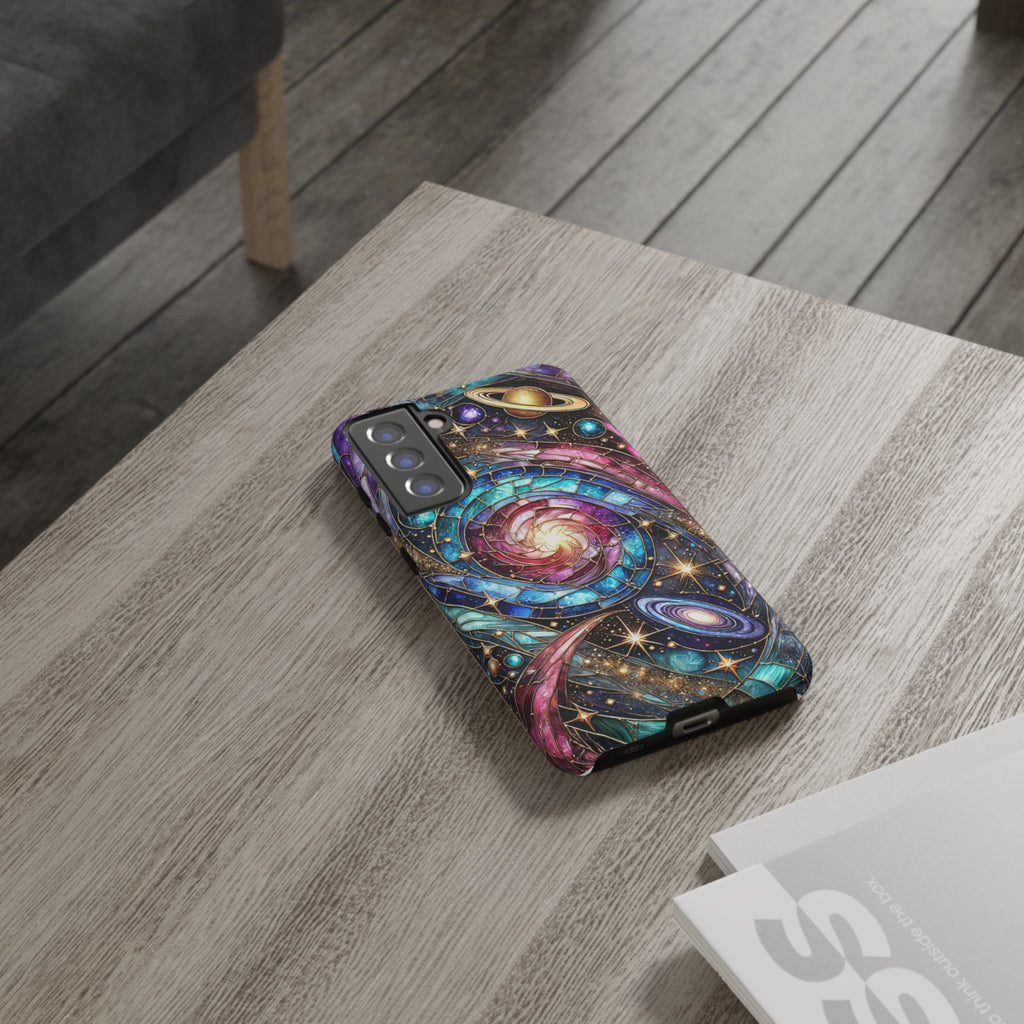 Stained Glass Celestial Android Phone Case – 3D Galaxy Full-Wrap Protective Cover with TPU Liner