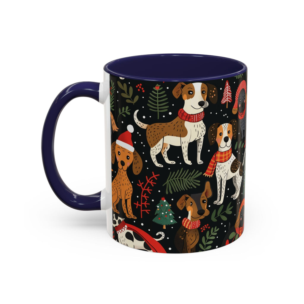Holiday Dogs Coffee Mug — Festive Dachshund & Beagle Pattern (11/15oz)