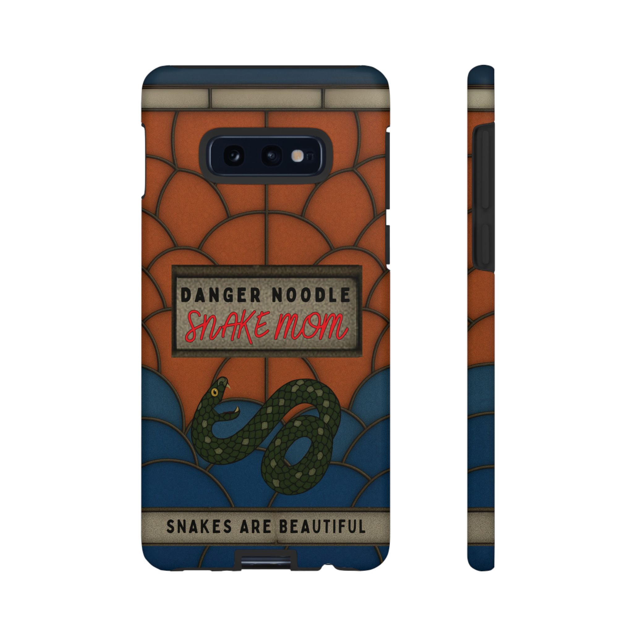 Danger Noodle Snake Mom Phone Case | Snakes Are Beautiful |Stained Glass Snake Art | Funny Snake Lover Gift |  Reptile Mom Phone Cover