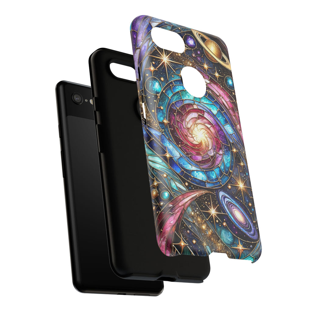 Stained Glass Celestial Android Phone Case – 3D Galaxy Full-Wrap Protective Cover with TPU Liner