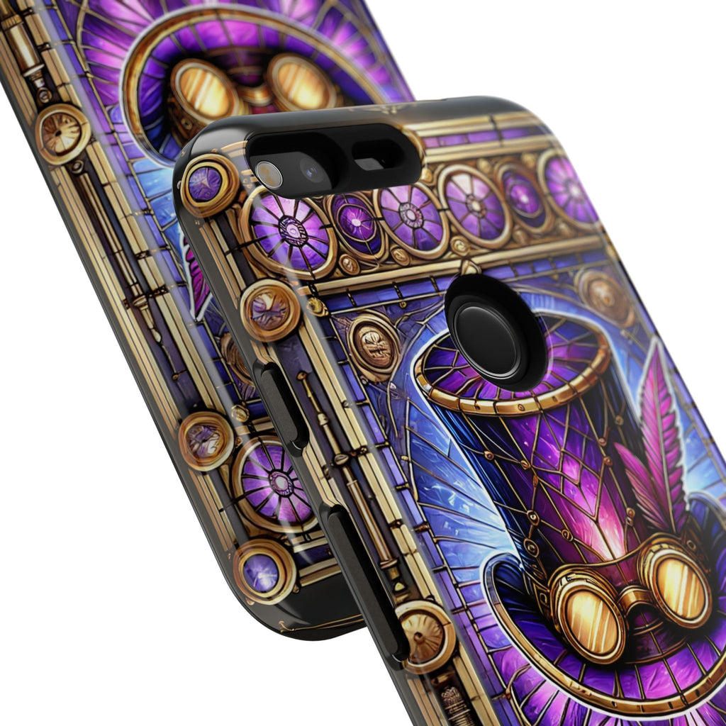 Stained Glass Steampunk Android Phone Case – 3D Full-Wrap Protective Cover with TPU Liner