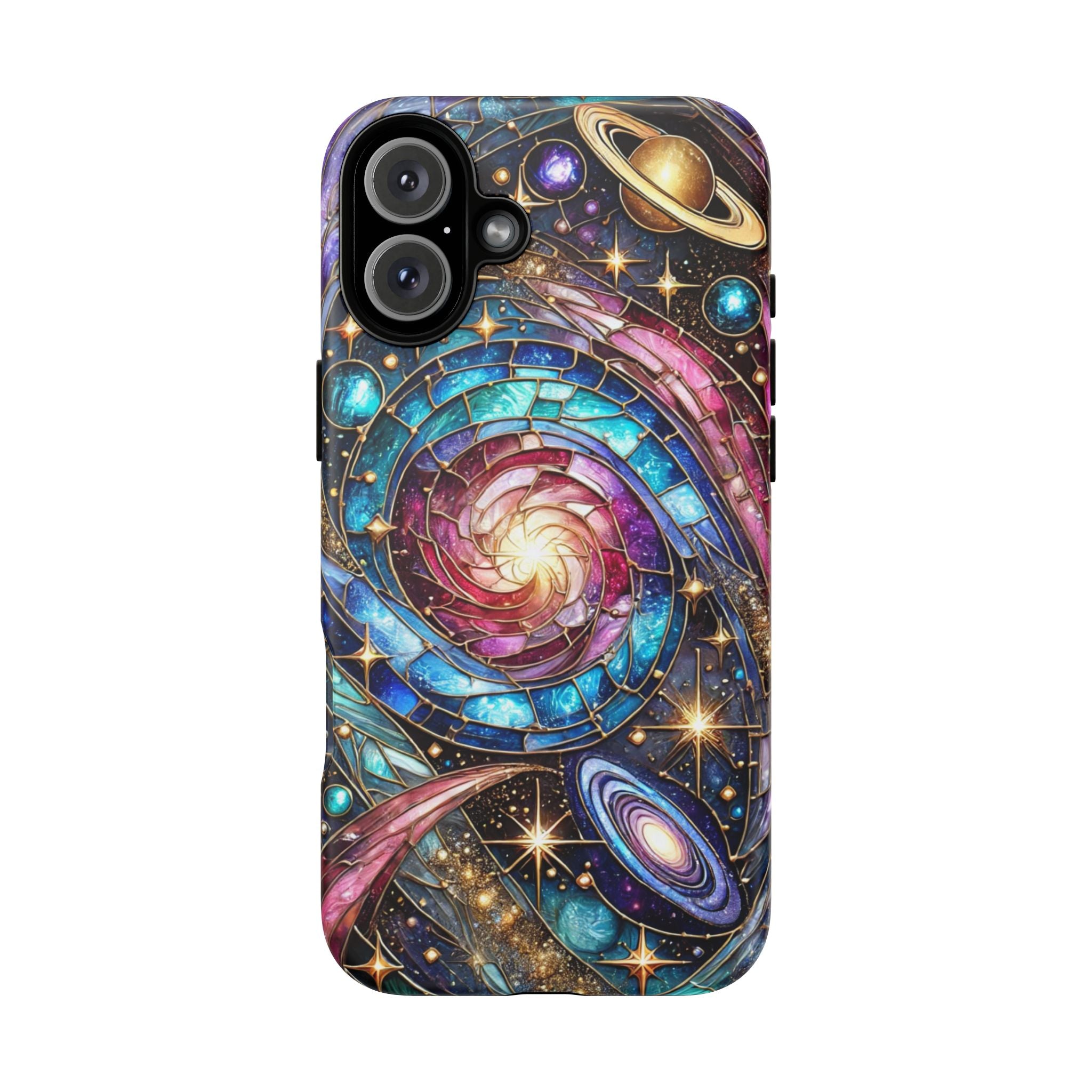 Stained Glass Celestial iPhone Case – Galaxy 3D Full-Wrap Protective Phone Cover