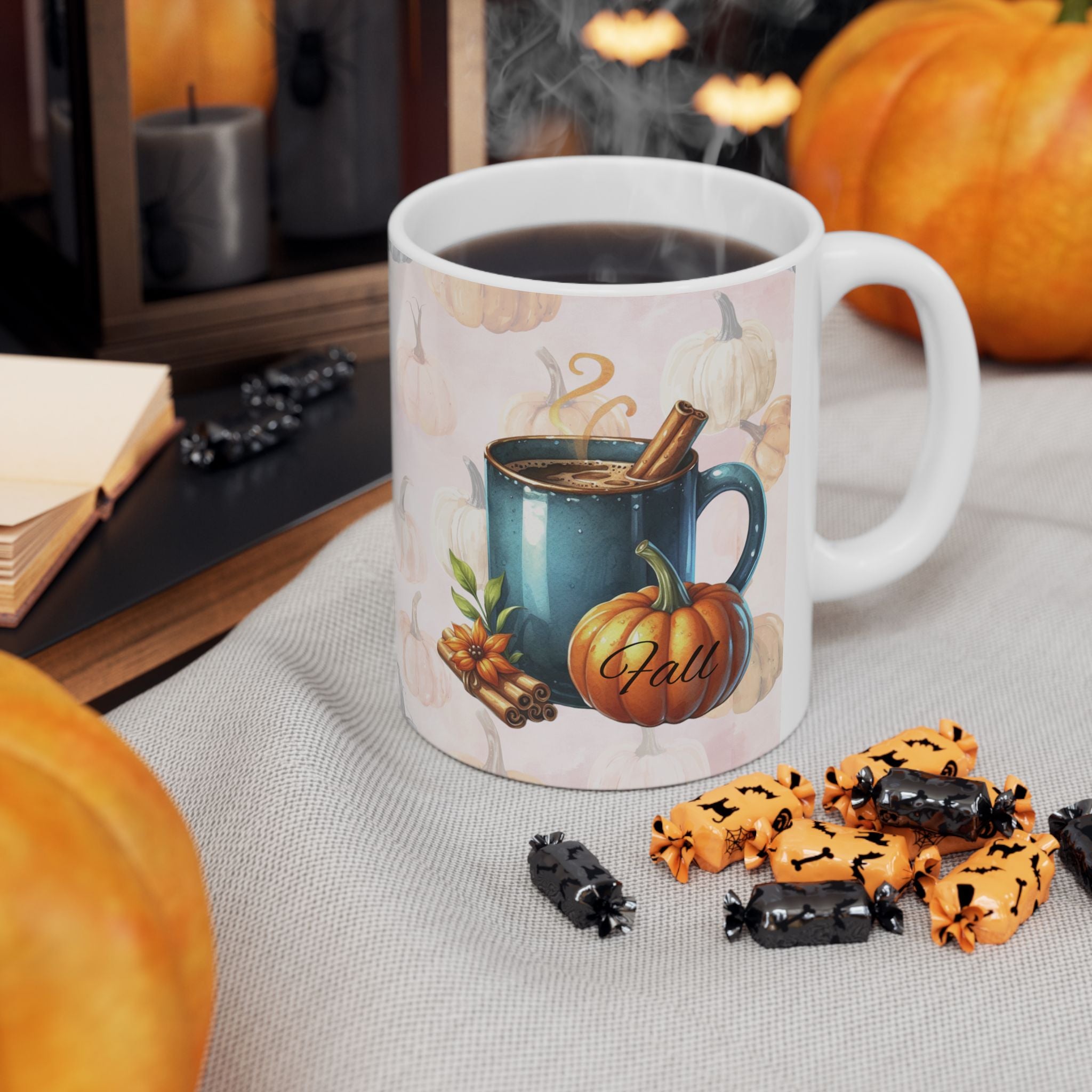 Fall Vibes Coffee Mug For Pumpkin Spice Lovers, Autumn Hot Cocoa Cup