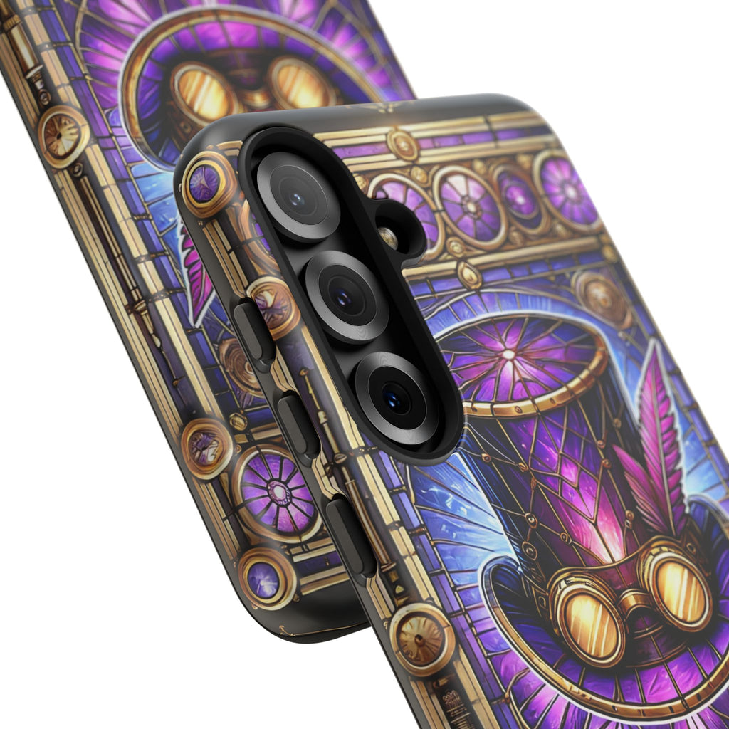 Stained Glass Steampunk Android Phone Case – 3D Full-Wrap Protective Cover with TPU Liner