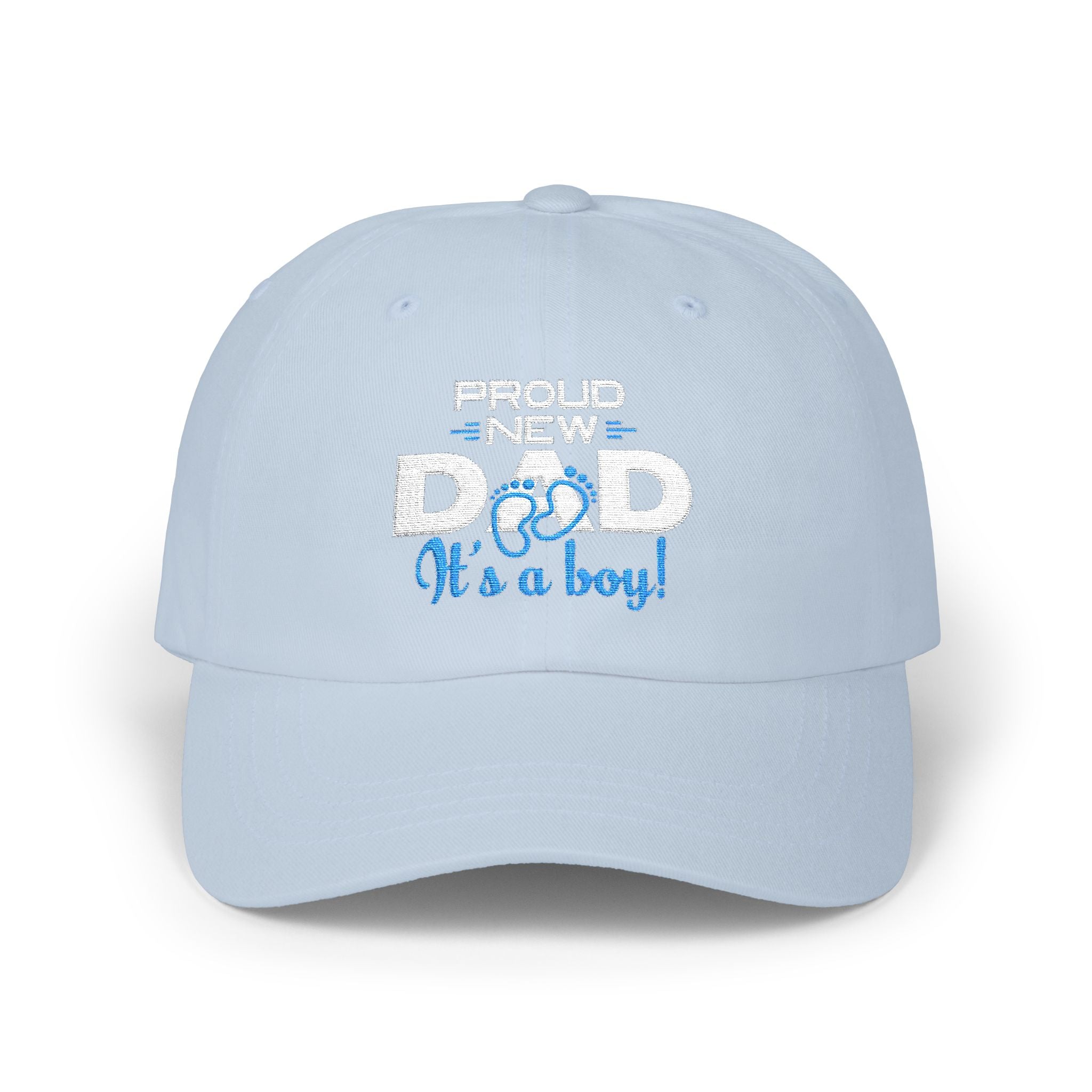 New Dad Cap - "Proud New Dad, It's a Boy" Embroidered Baseball Hat