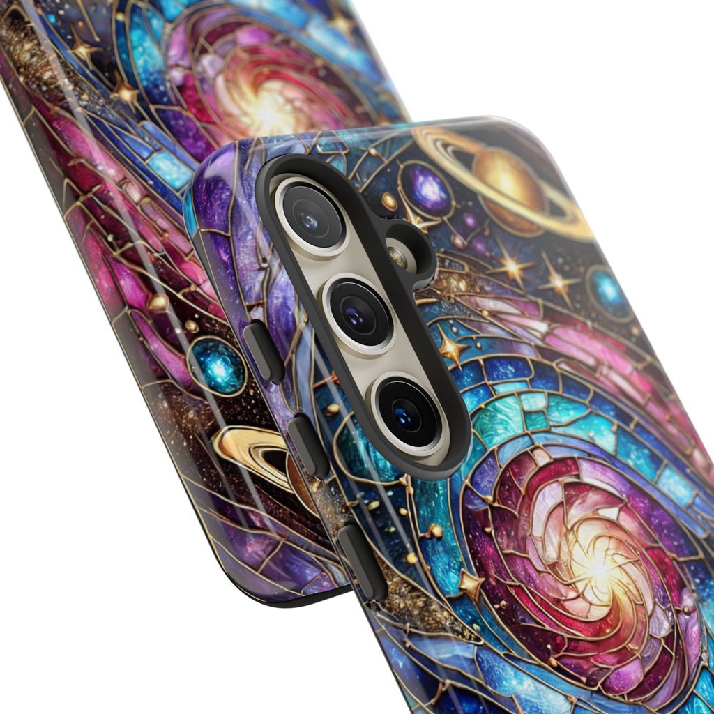 Stained Glass Celestial Android Phone Case – 3D Galaxy Full-Wrap Protective Cover with TPU Liner