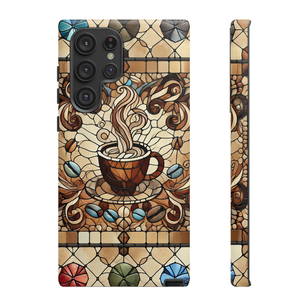 Stained Glass Coffee Android Phone Case – Shockproof TPU, 3D Wrap