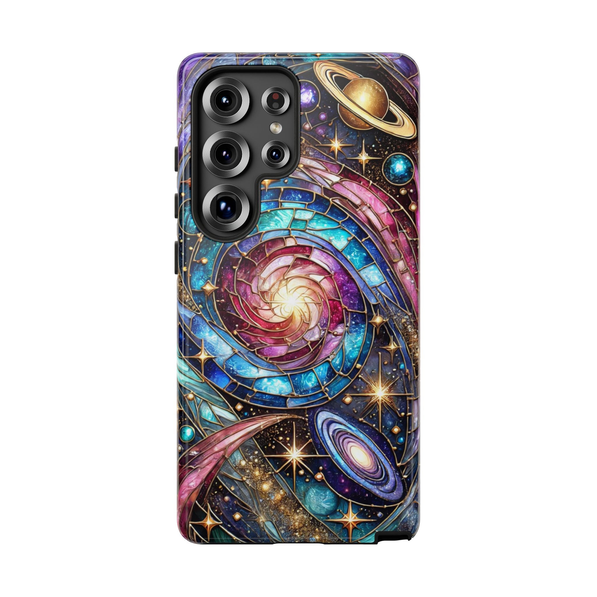Stained Glass Celestial Android Phone Case – 3D Galaxy Full-Wrap Protective Cover with TPU Liner