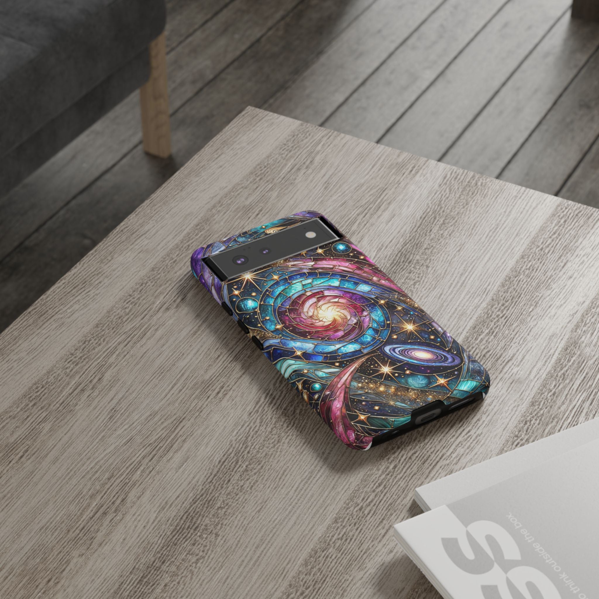 Stained Glass Celestial Android Phone Case – 3D Galaxy Full-Wrap Protective Cover with TPU Liner