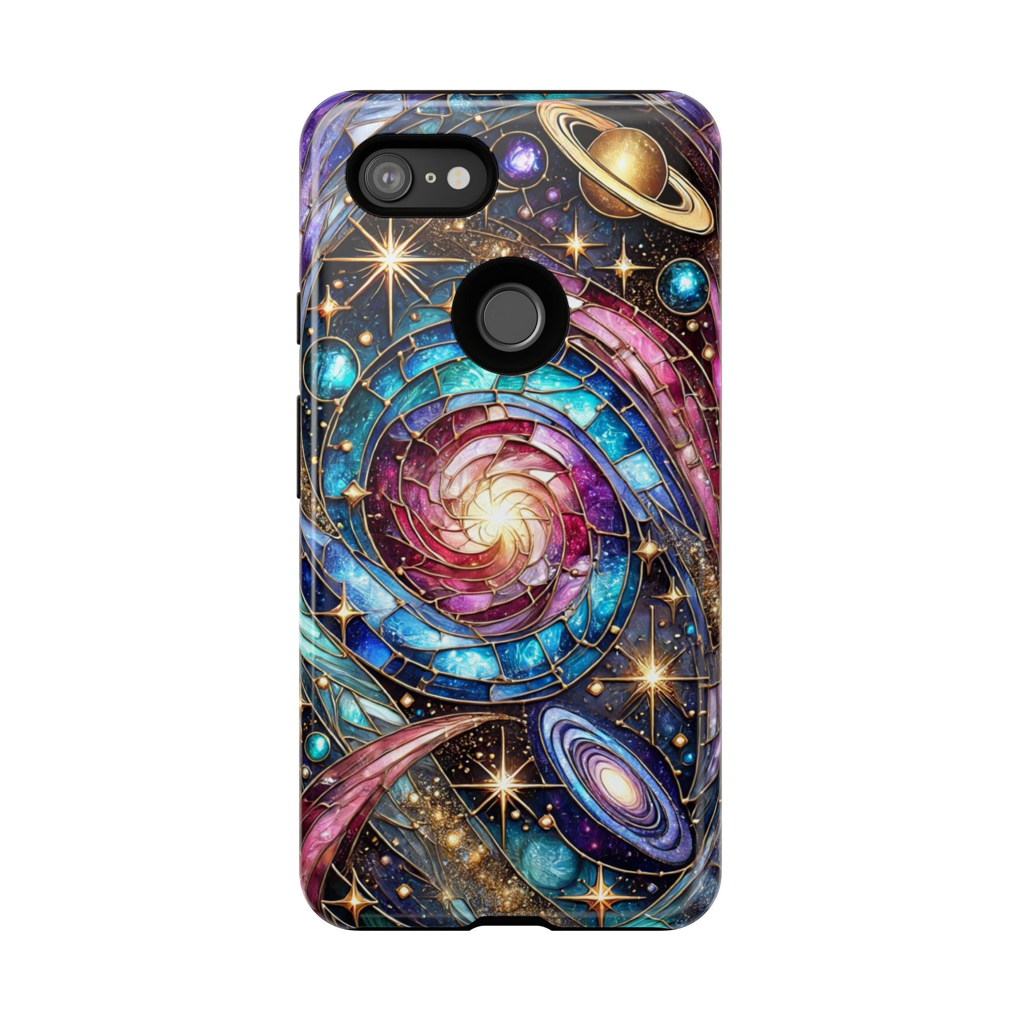 Stained Glass Celestial Android Phone Case – 3D Galaxy Full-Wrap Protective Cover with TPU Liner