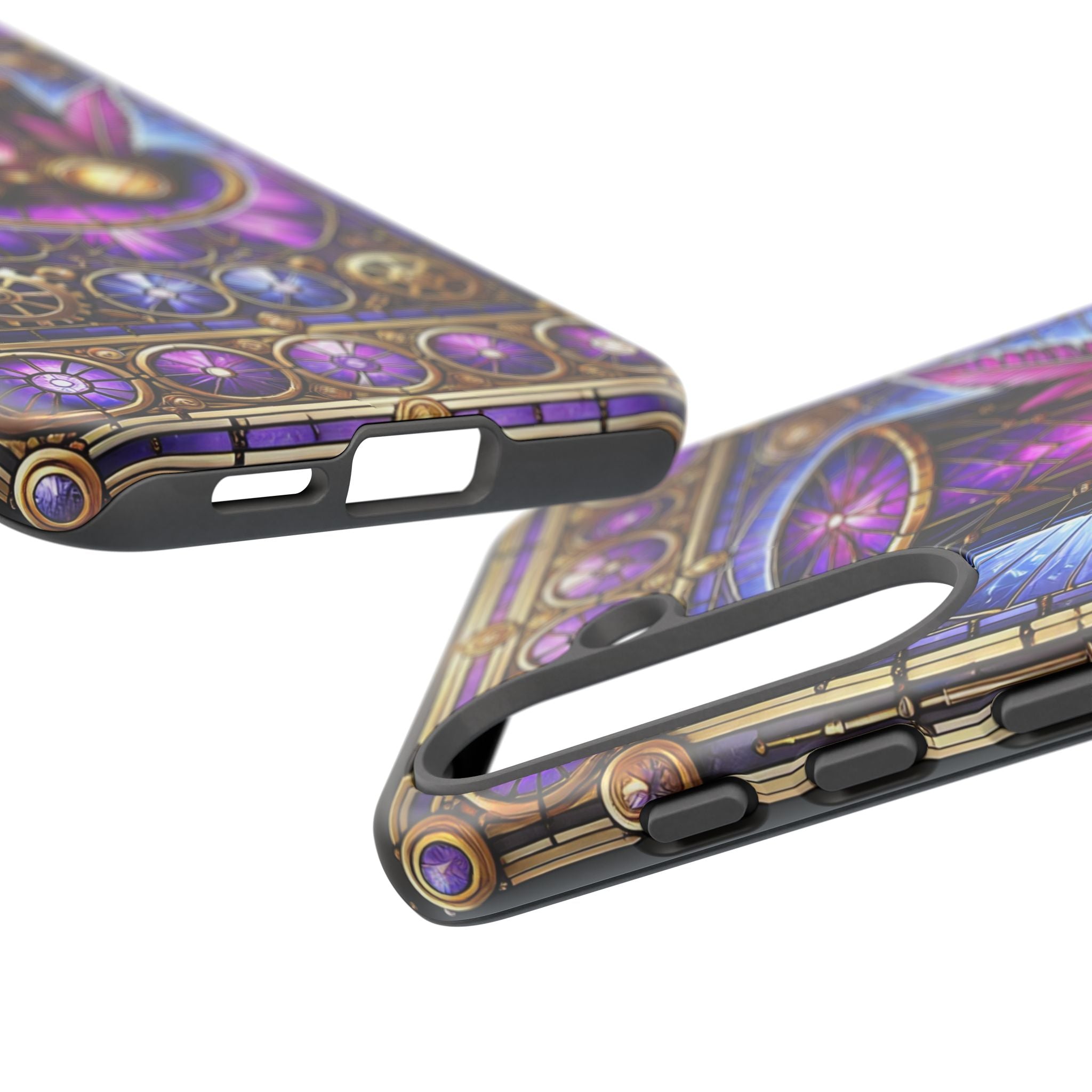 Stained Glass Steampunk Android Phone Case – 3D Full-Wrap Protective Cover with TPU Liner