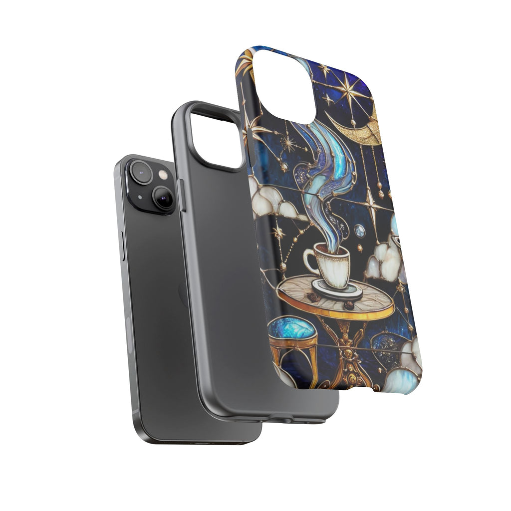 Celestial Stained Glass Coffee iPhone Case – Shockproof 3D Wrap