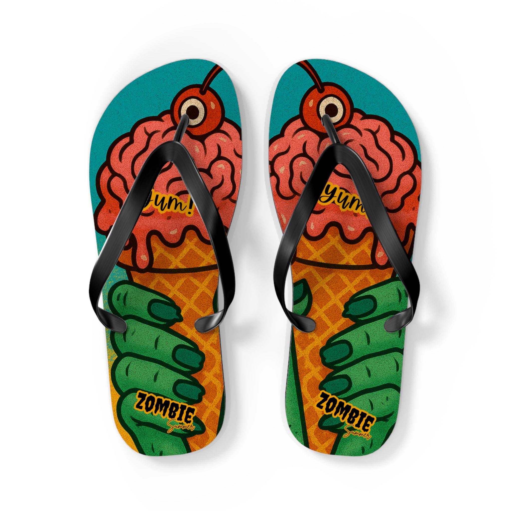 Zombie Ice Cream Flip Flops - Fun Summerween Footwear