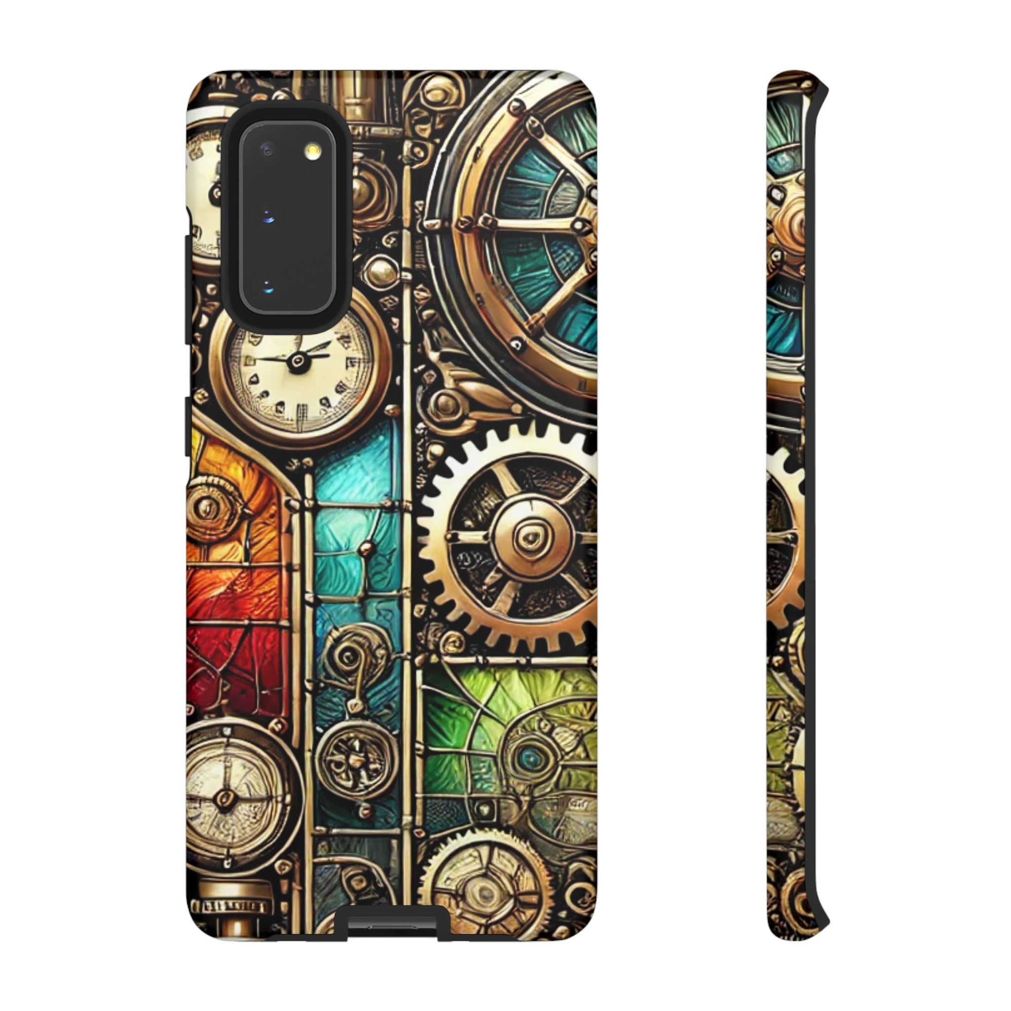 Steampunk Faux Stained Glass Android Phone Case – 3D Full-Wrap Protective Cover with TPU Liner