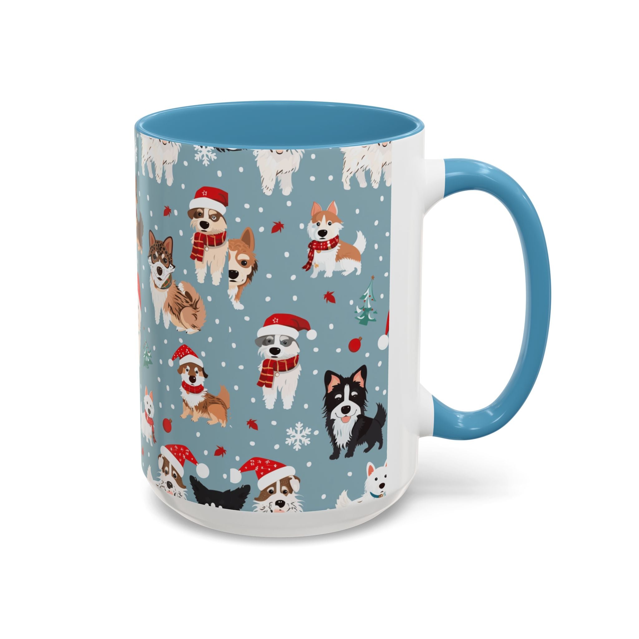 Corgi Holiday Coffee Mug – Cute Santa Dog Pattern Accent Mug (11/15oz)