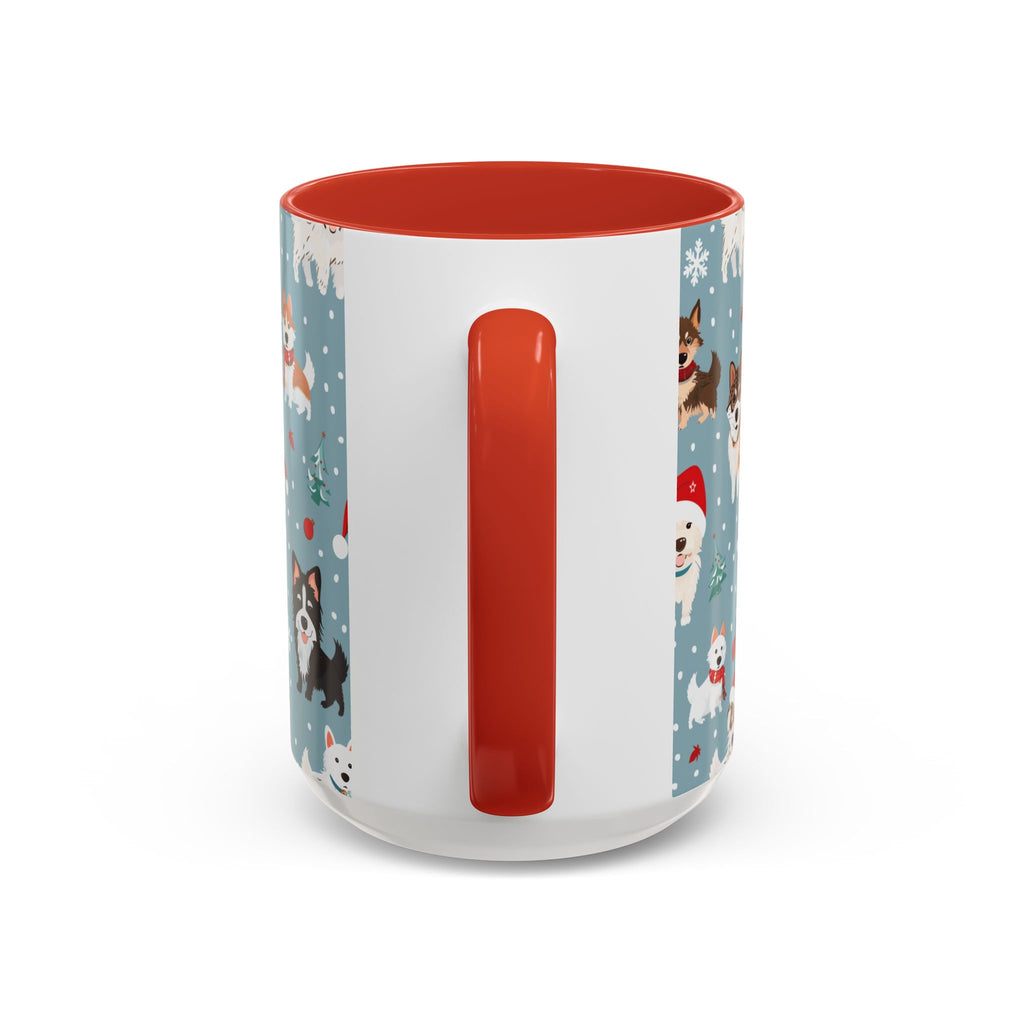 Corgi Holiday Coffee Mug – Cute Santa Dog Pattern Accent Mug (11/15oz)