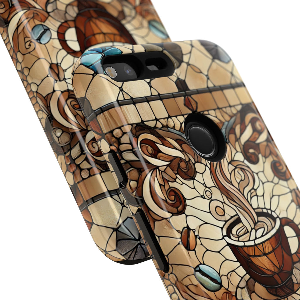 Stained Glass Coffee Android Phone Case – Shockproof TPU, 3D Wrap