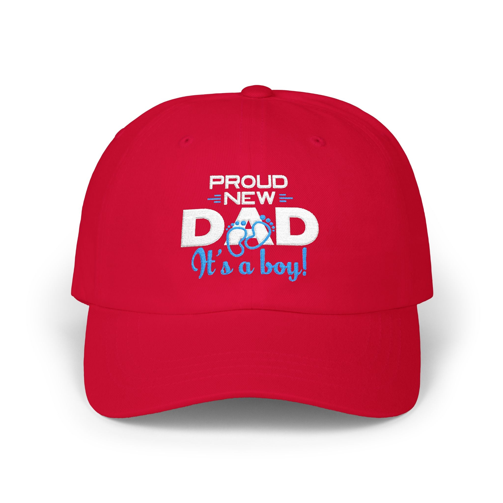 New Dad Cap - "Proud New Dad, It's a Boy" Embroidered Baseball Hat