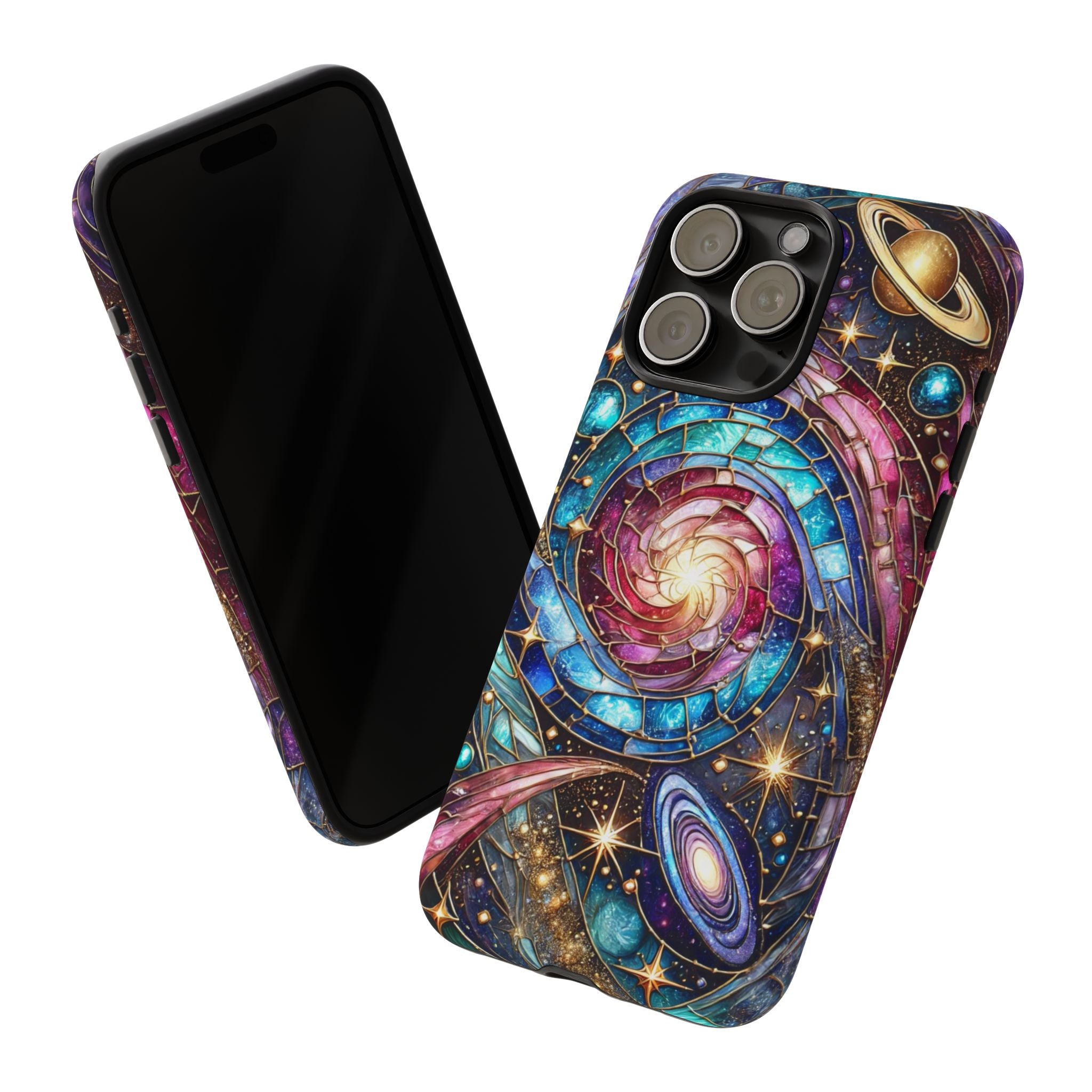 Stained Glass Celestial iPhone Case – Galaxy 3D Full-Wrap Protective Phone Cover