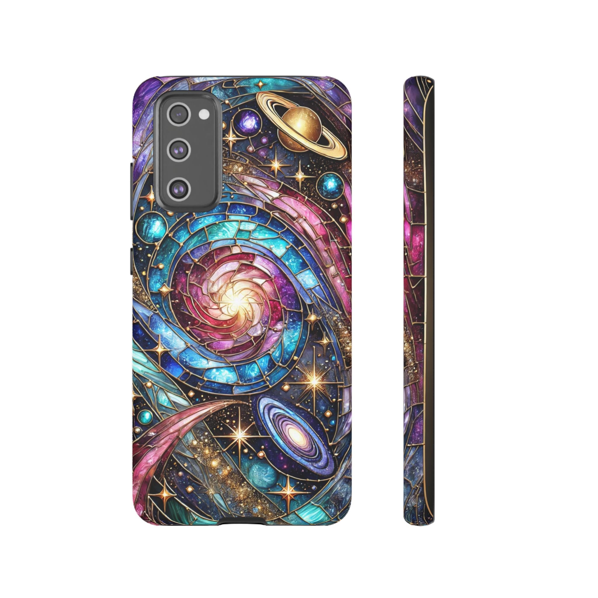 Stained Glass Celestial Android Phone Case – 3D Galaxy Full-Wrap Protective Cover with TPU Liner