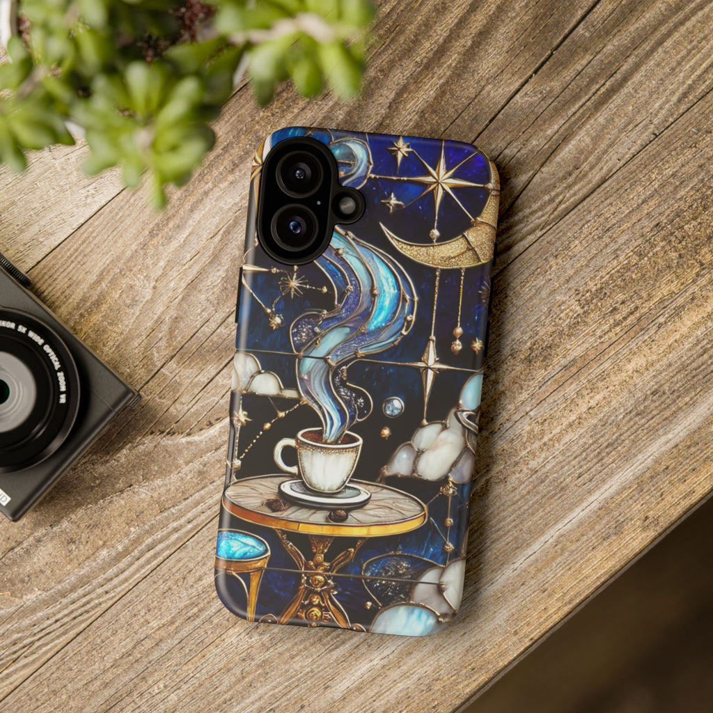 Celestial Stained Glass Coffee iPhone Case – Shockproof 3D Wrap