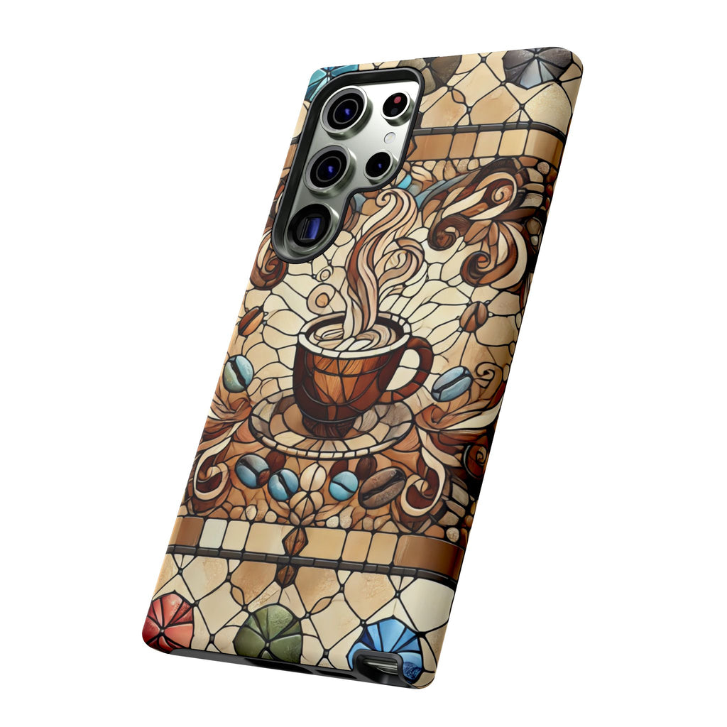 Stained Glass Coffee Android Phone Case – Shockproof TPU, 3D Wrap