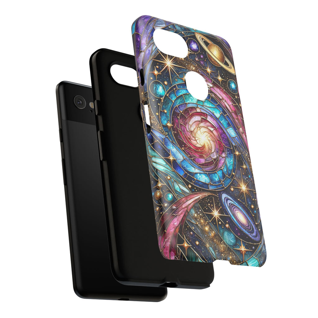 Stained Glass Celestial Android Phone Case – 3D Galaxy Full-Wrap Protective Cover with TPU Liner
