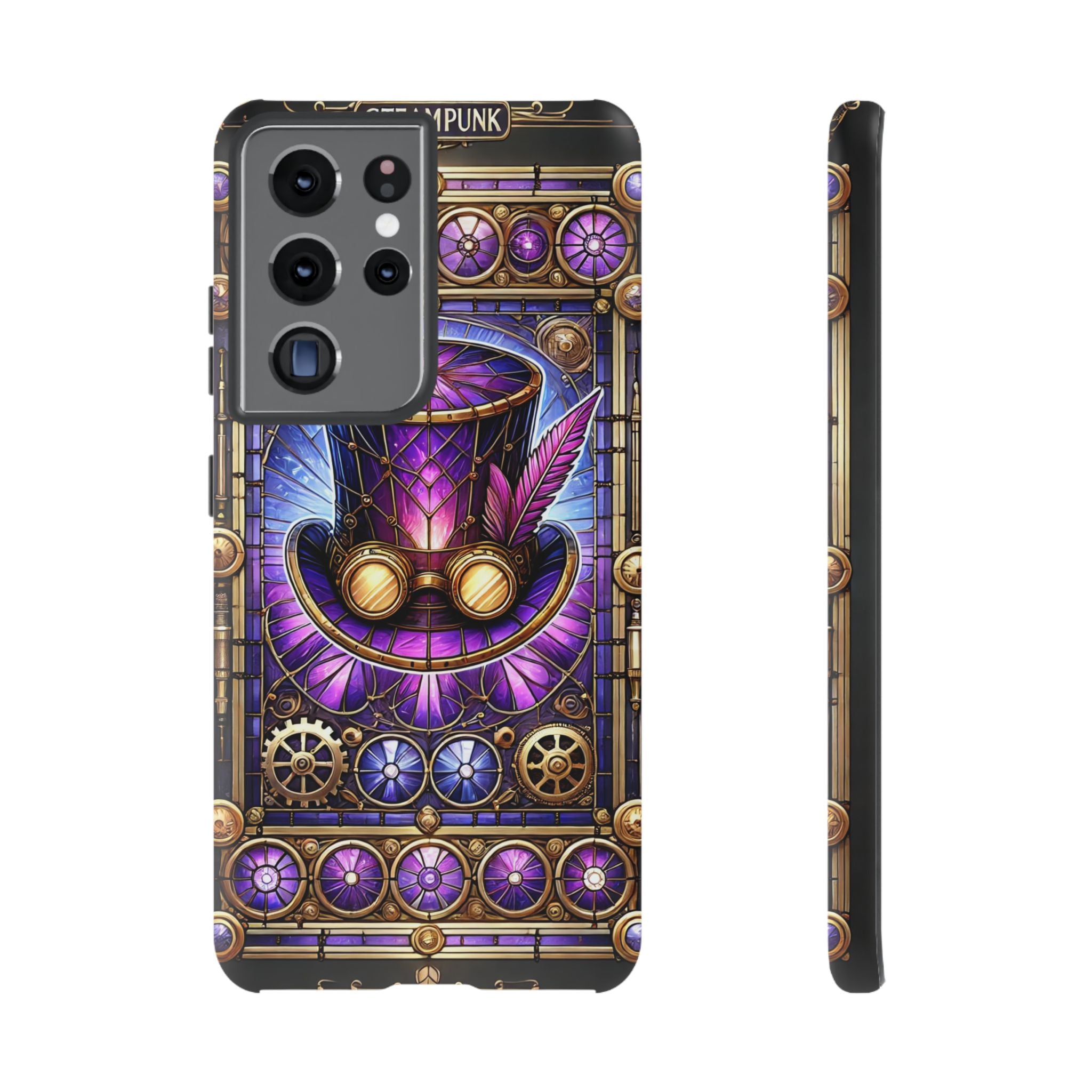 Stained Glass Steampunk Android Phone Case – 3D Full-Wrap Protective Cover with TPU Liner