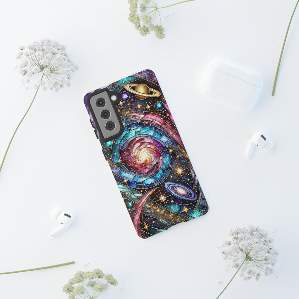 Stained Glass Celestial Android Phone Case – 3D Galaxy Full-Wrap Protective Cover with TPU Liner