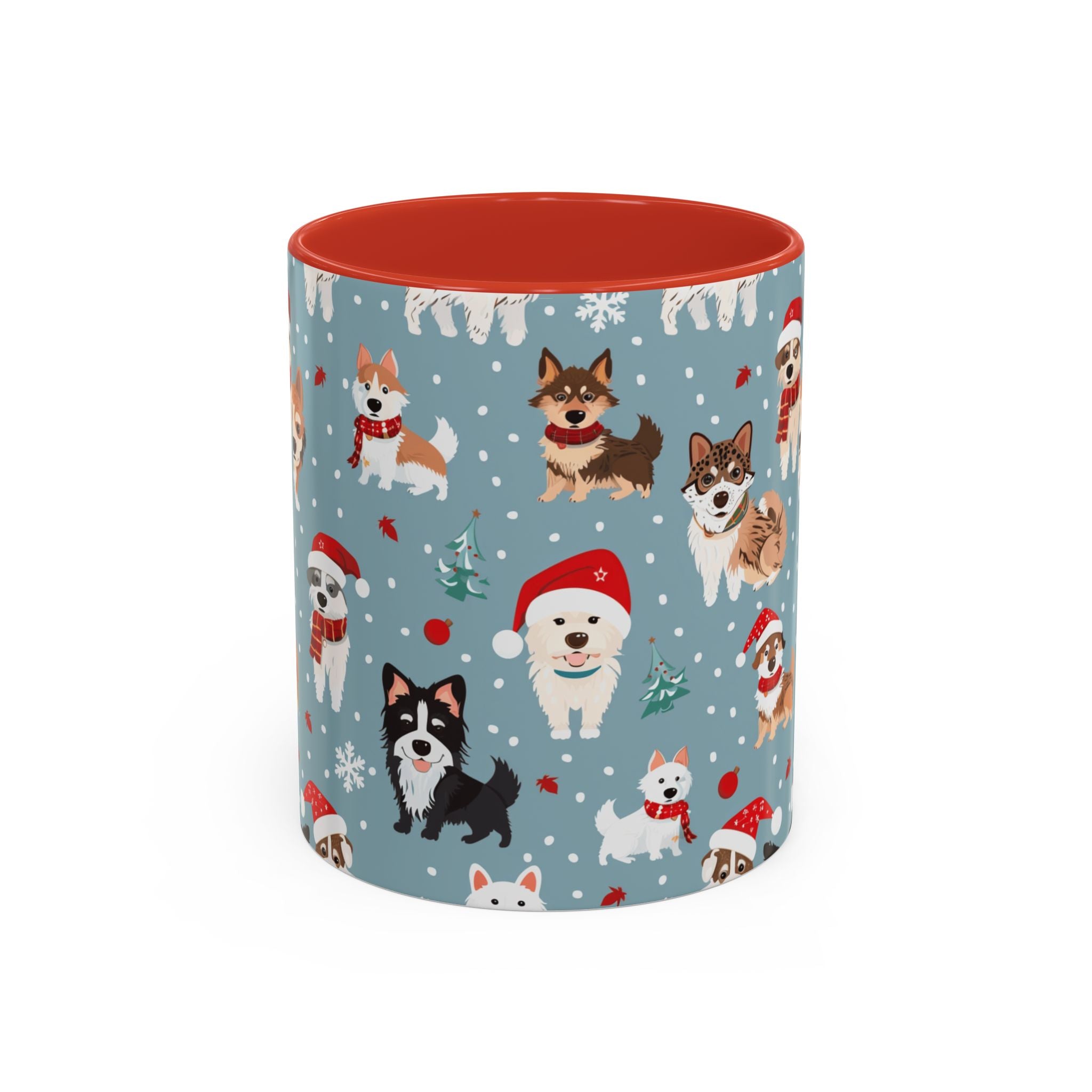 Corgi Holiday Coffee Mug – Cute Santa Dog Pattern Accent Mug (11/15oz)