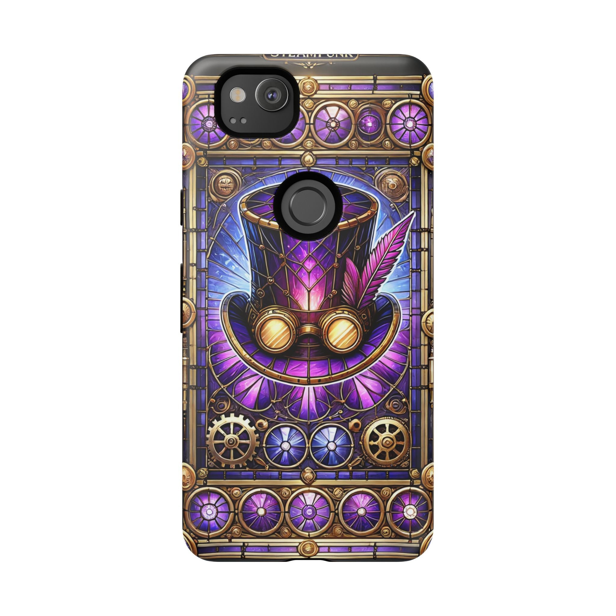 Stained Glass Steampunk Android Phone Case – 3D Full-Wrap Protective Cover with TPU Liner