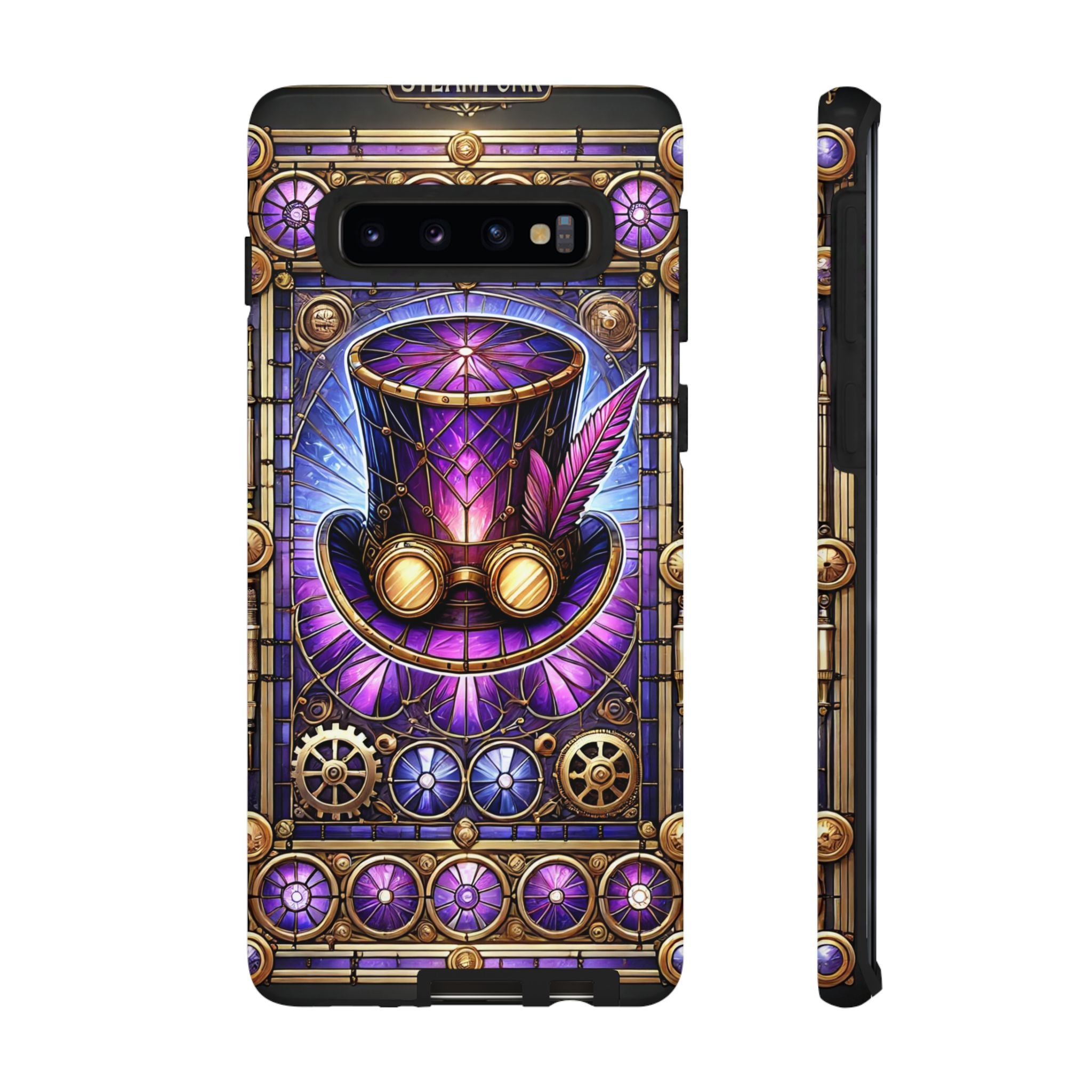 Stained Glass Steampunk Android Phone Case – 3D Full-Wrap Protective Cover with TPU Liner