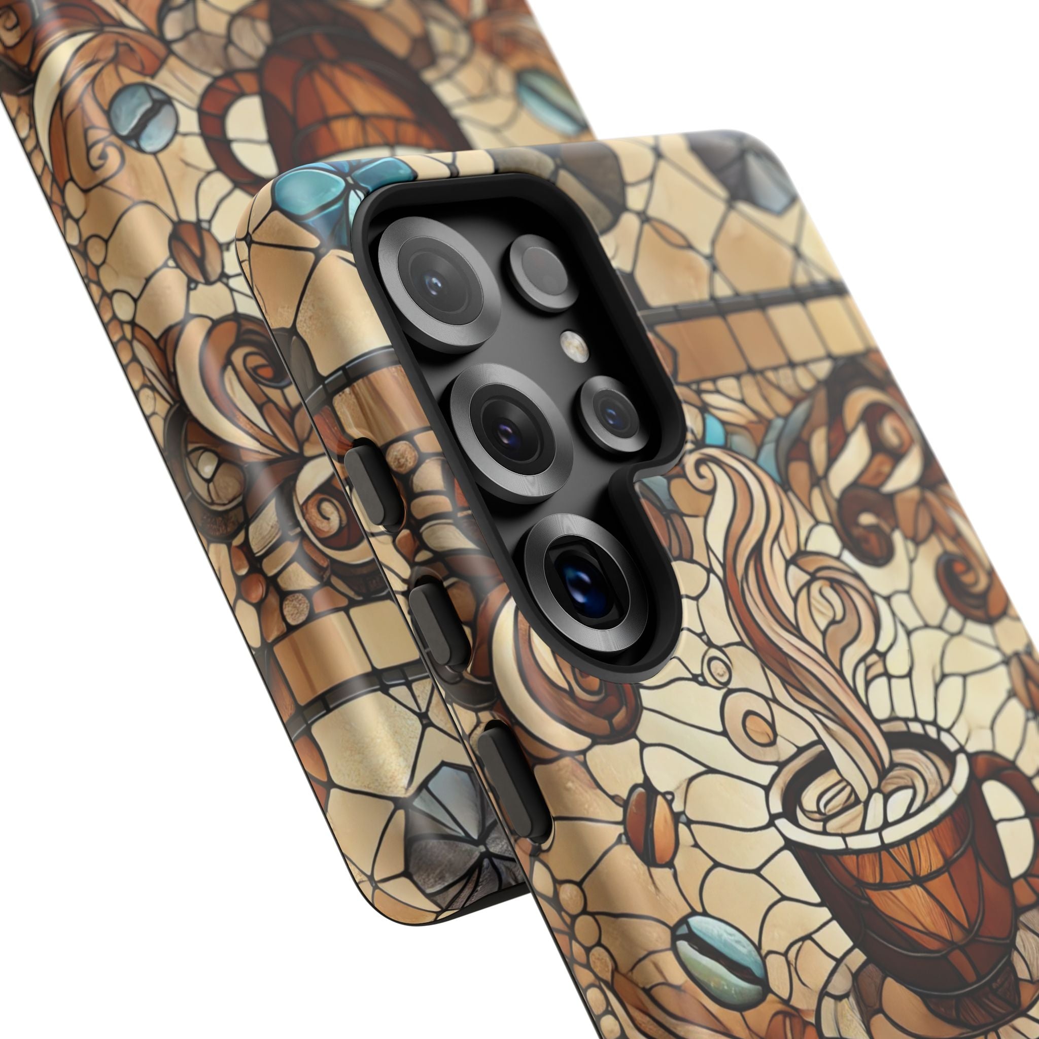Stained Glass Coffee Android Phone Case – Shockproof TPU, 3D Wrap