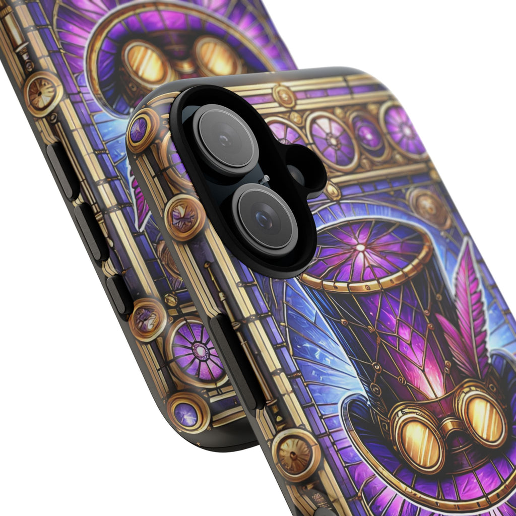 Stained Glass Steampunk iPhone Case – 3D Full-Wrap Protective Phone Cover With TPU Liner