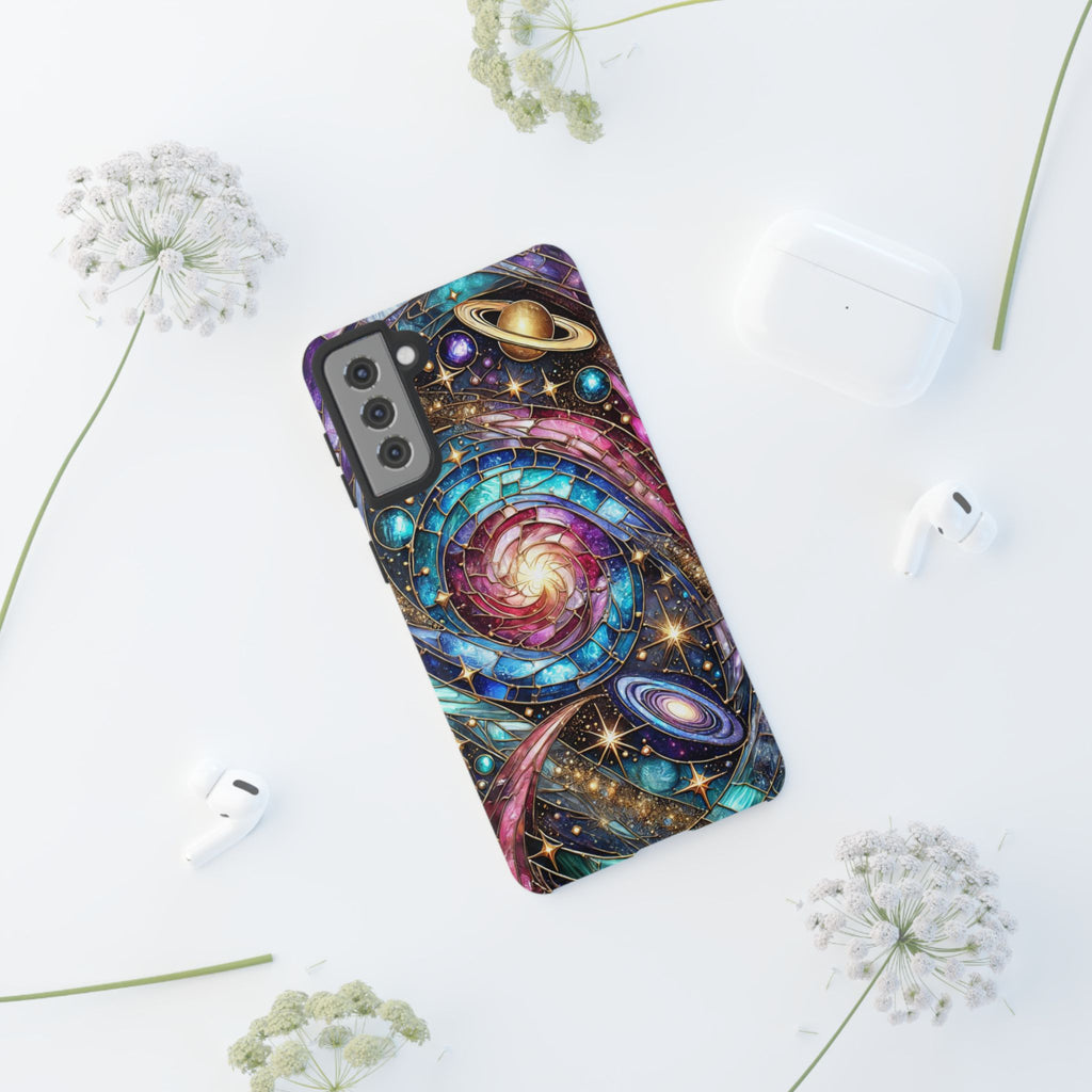 Stained Glass Celestial Android Phone Case – 3D Galaxy Full-Wrap Protective Cover with TPU Liner